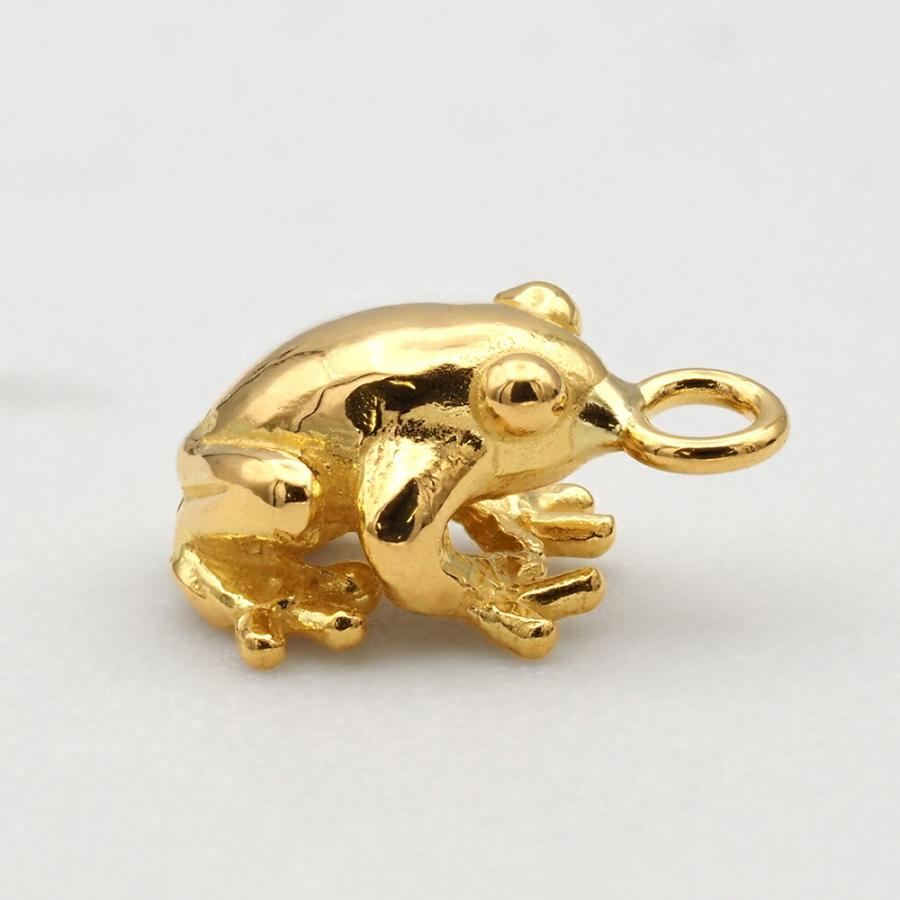 1個売り】 チャームパーツ 18金 イエローゴールド カエル型チャーム