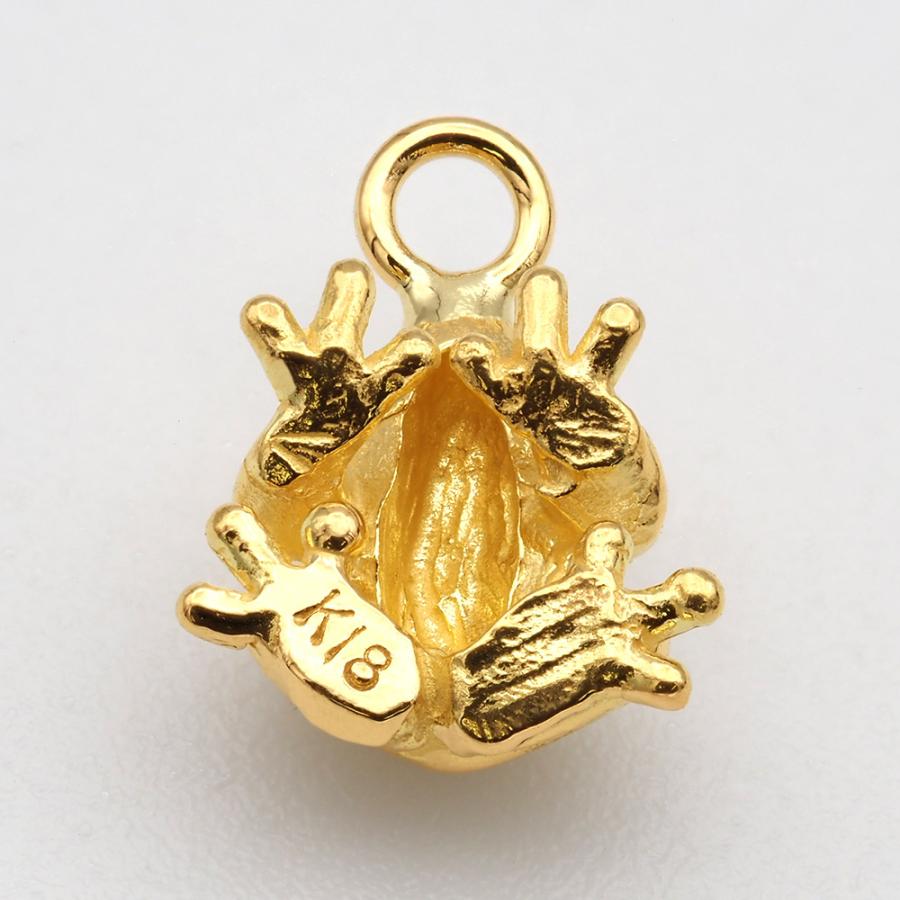 1個売り】 チャームパーツ 18金 イエローゴールド カエル型チャーム