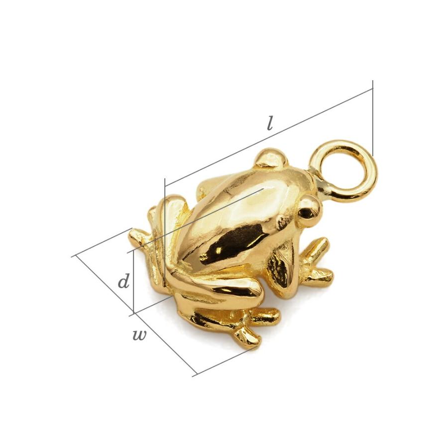 1個売り】 チャームパーツ 18金 イエローゴールド カエル型チャーム