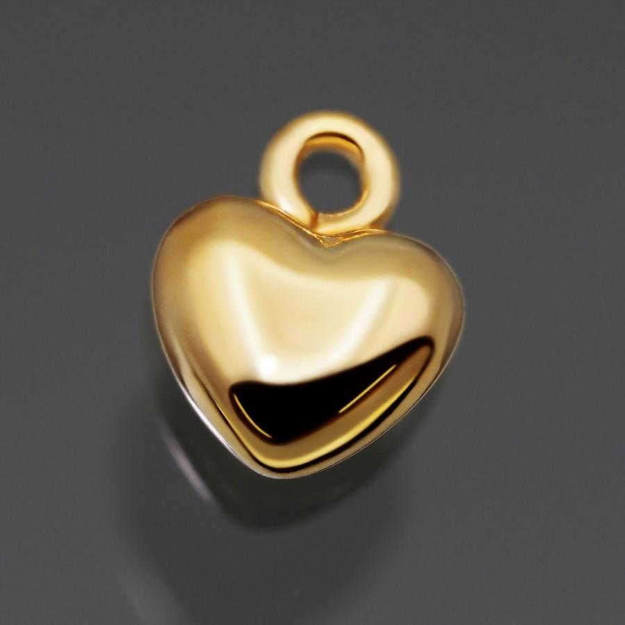 1個売り】 チャームパーツ 18金 イエローゴールド ハート型チャーム