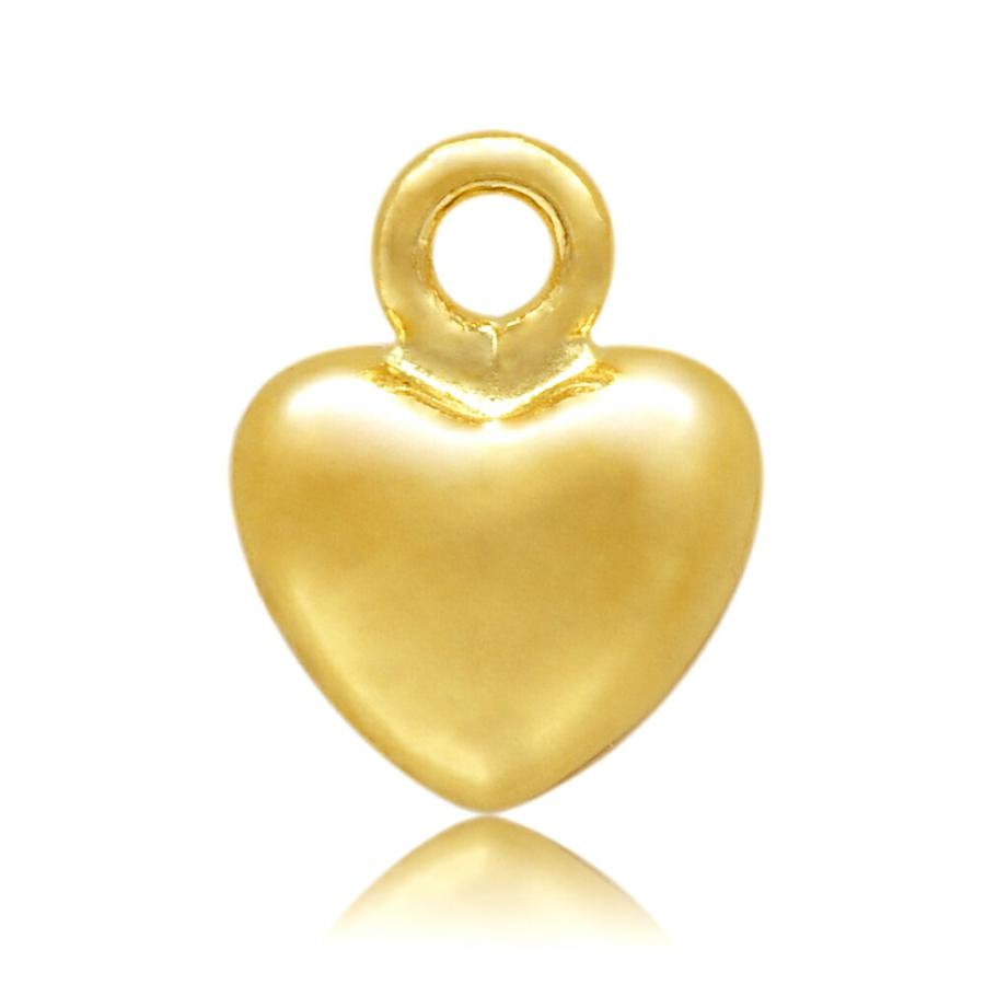 1個売り】 チャームパーツ 18金 イエローゴールド ハート型チャーム