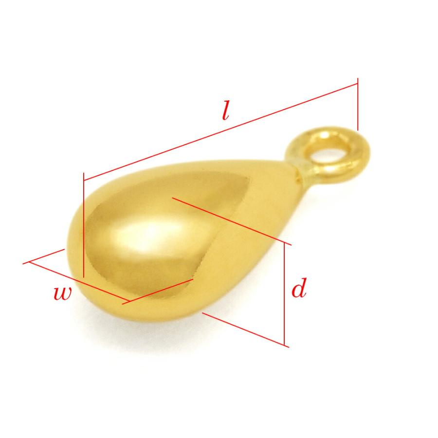 1個売り】 チャームパーツ 18金 イエローゴールド ドロップ型チャーム