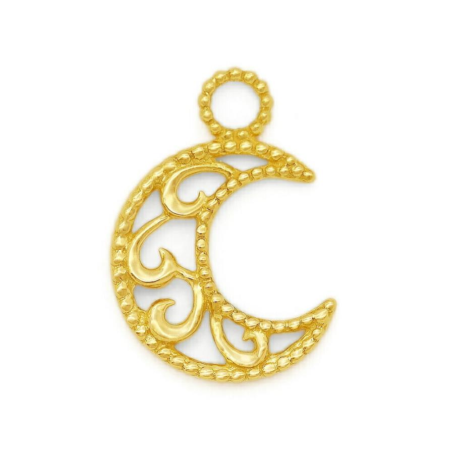 1個売り】 チャームパーツ 18金 イエローゴールド 三日月型チャーム