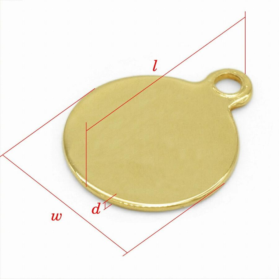 1個売り】 チャームパーツ 18金 イエローゴールド プレートチャーム