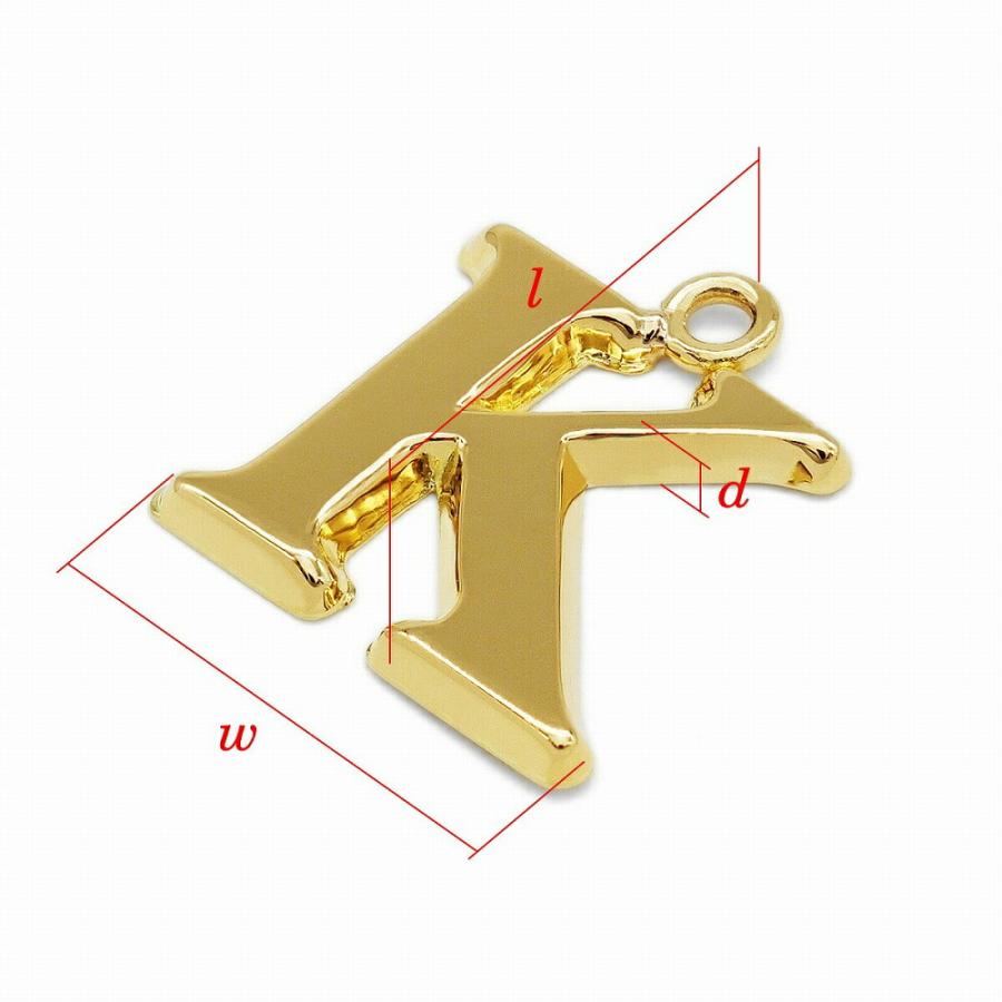 1個売り】 チャームパーツ 18金 イエローゴールド K イニシャル