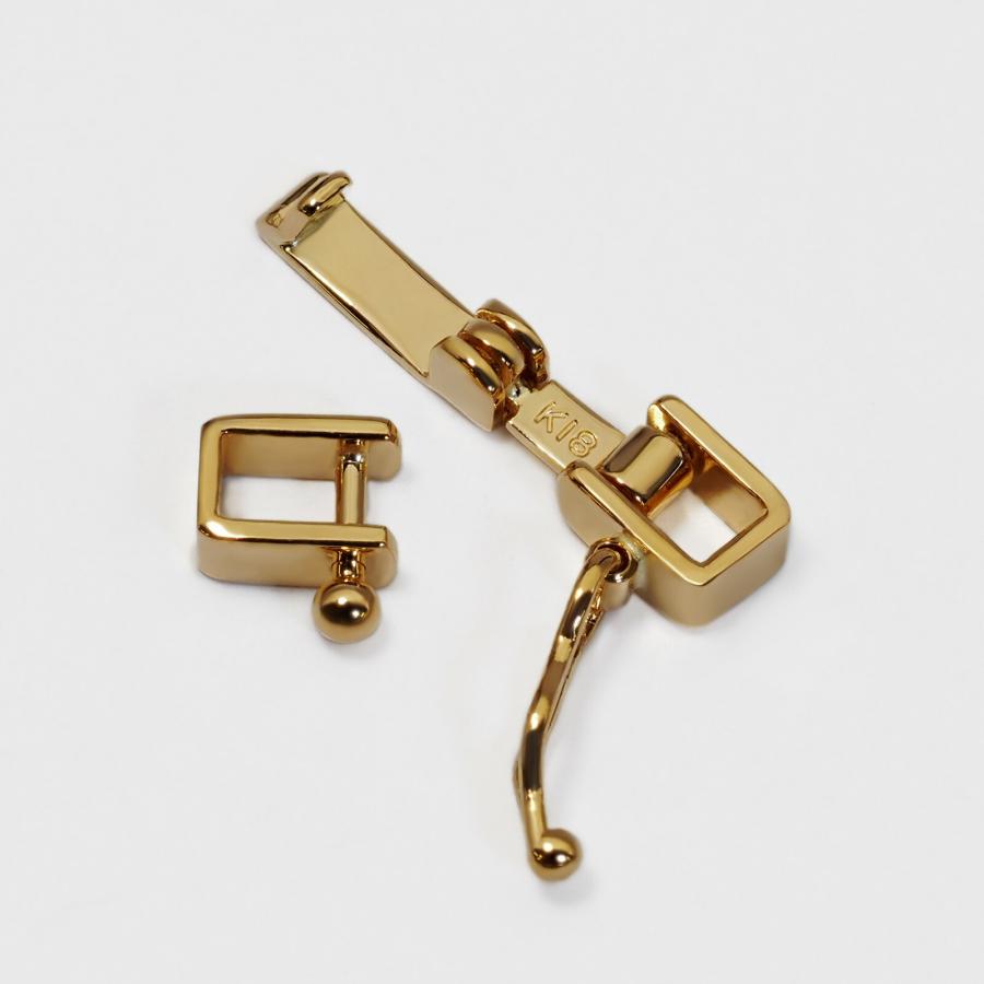 1個売り】 留め具 18金 イエローゴールド 中折れ式留具 セーフティー