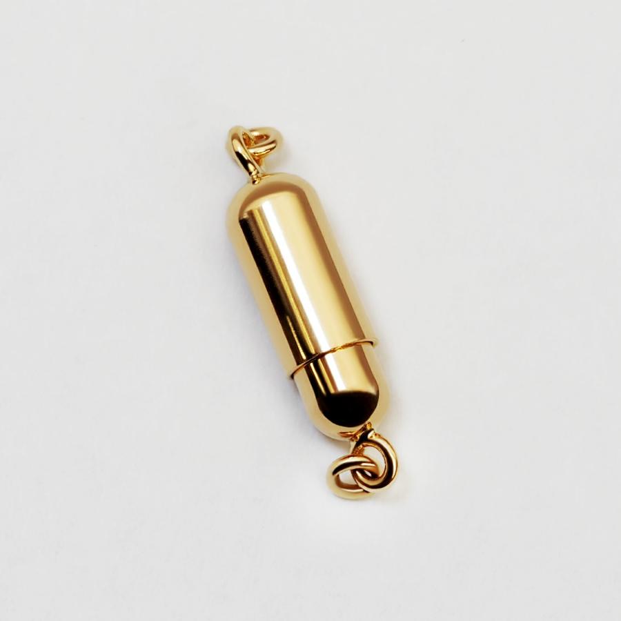 【1個売り】 留め具 18金 イエローゴールド マグネット式筒型クラスプ 縦16.5mm 横4.0mm｜手芸用品 金具 飾り パーツ 部品 K18YG 貴金属_2