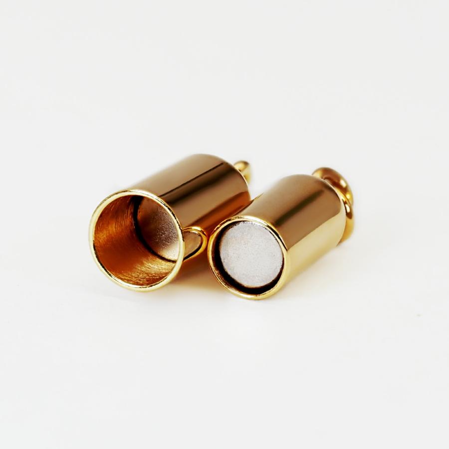 【1個売り】 留め具 18金 イエローゴールド マグネット式筒型クラスプ 縦16.5mm 横4.0mm｜手芸用品 金具 飾り パーツ 部品 K18YG 貴金属_3