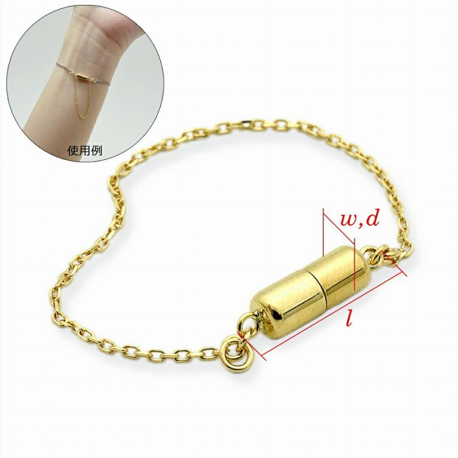 1個売り】 留め具 18金 イエローゴールド マグネット式筒型クラスプ