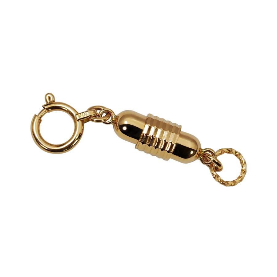 1個売り】 留め具 18金 イエローゴールド マグネット式筒型クラスプ