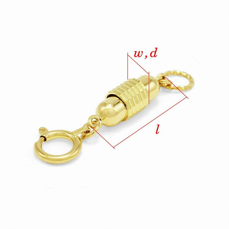 1個売り】 留め具 18金 イエローゴールド マグネット式筒型クラスプ