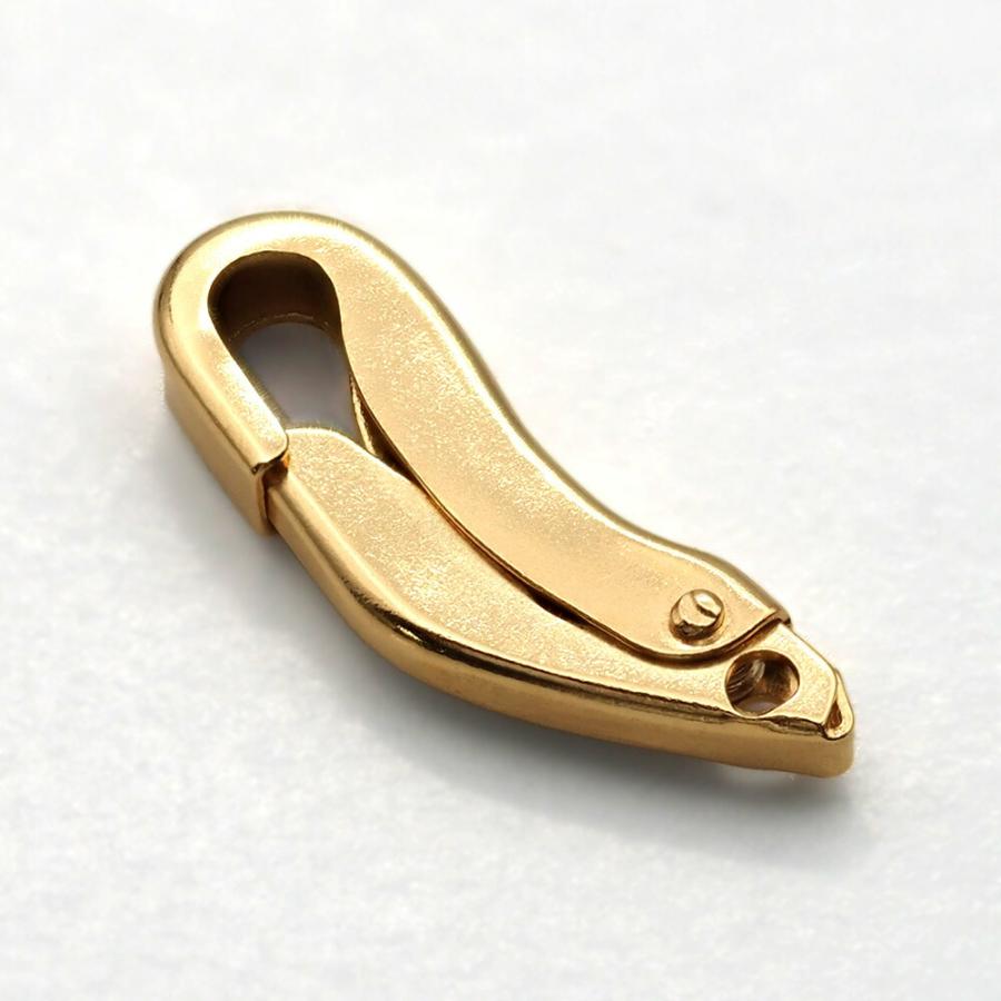 【1個売り】 留め具 18金 イエローゴールド イージーフック 縦12.0mm 横4.0mm カニカン カニ環 クラスプ｜手芸用品 パーツ K18YG 貴金属_1