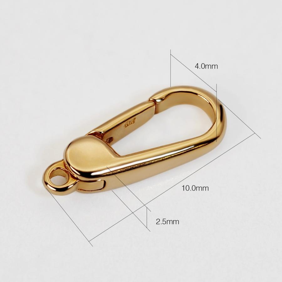 1個売り】 留め具 18金 イエローゴールド フリーフック 縦10.0mm 横4.0