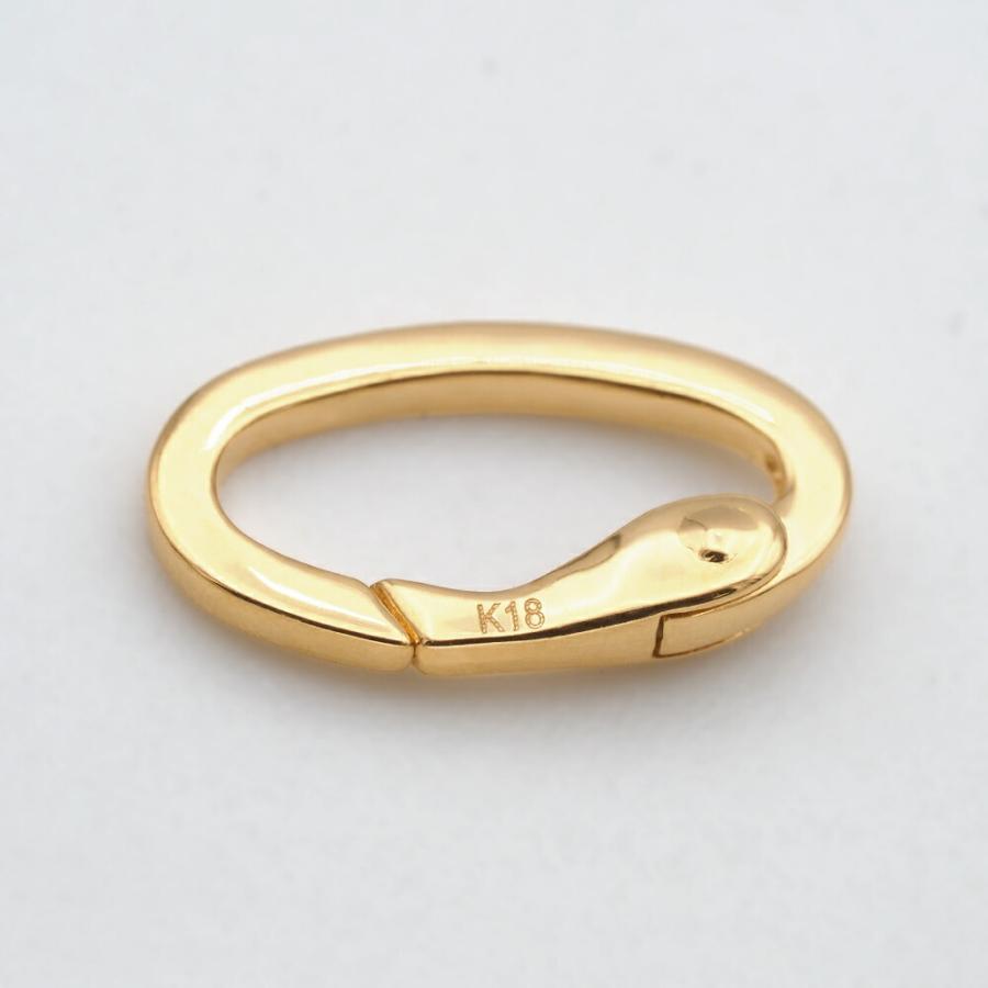 1個売り】 留め具 18金 イエローゴールド リング型フリーフック 縦16.0