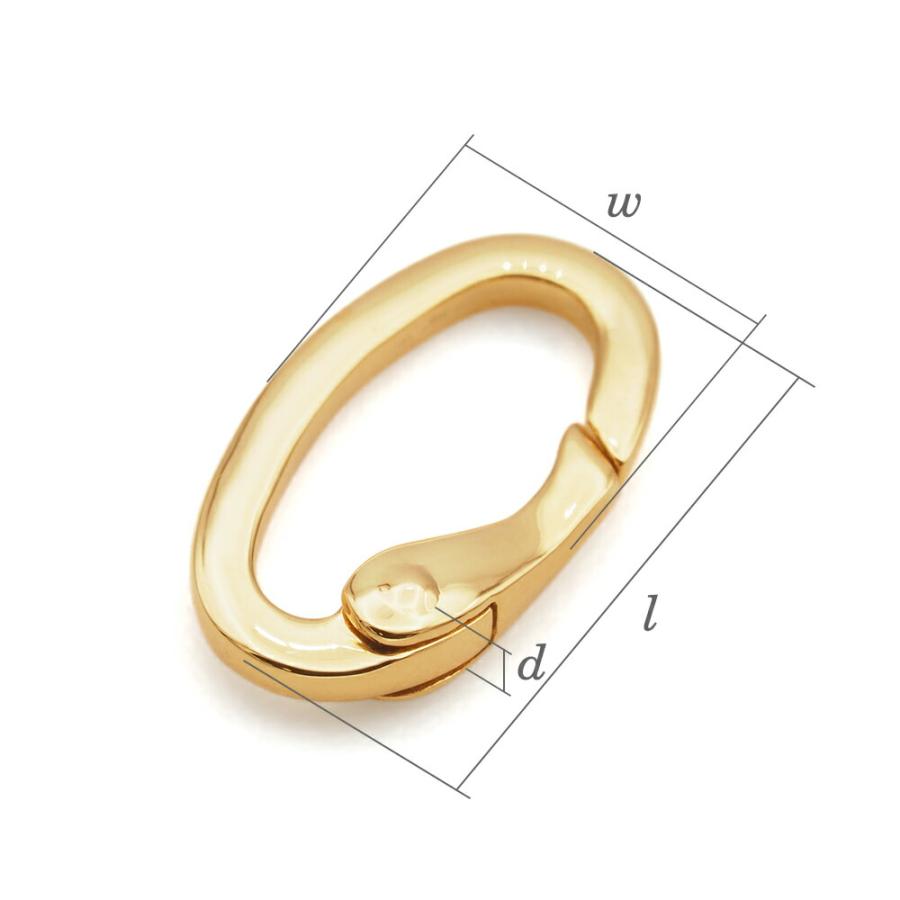 1個売り】 留め具 18金 イエローゴールド リング型フリーフック 縦16.0