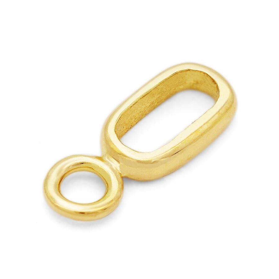 1個売り】 エンドパーツ 18金 イエローゴールド フック受け金具 縦10.0