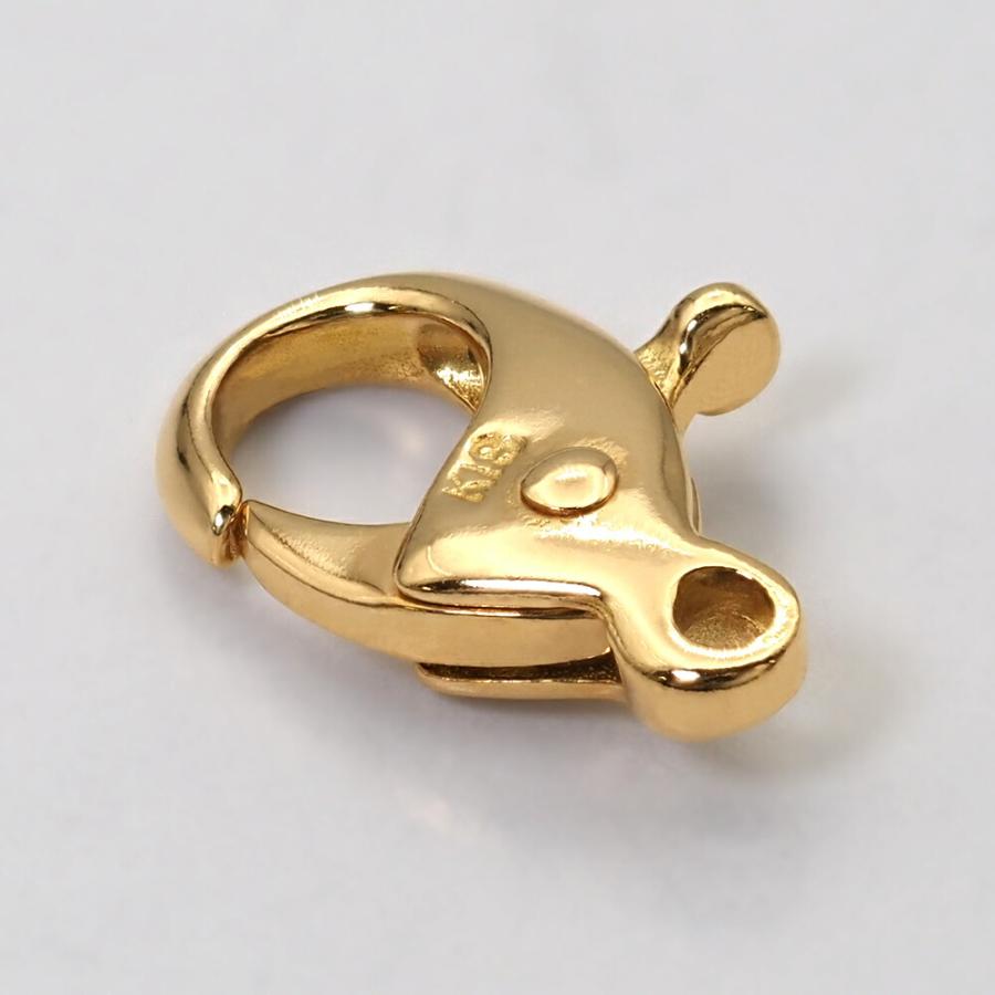 1個売り】 留め具 18金 イエローゴールド 楽フック 縦9.0mm 横6.5mm
