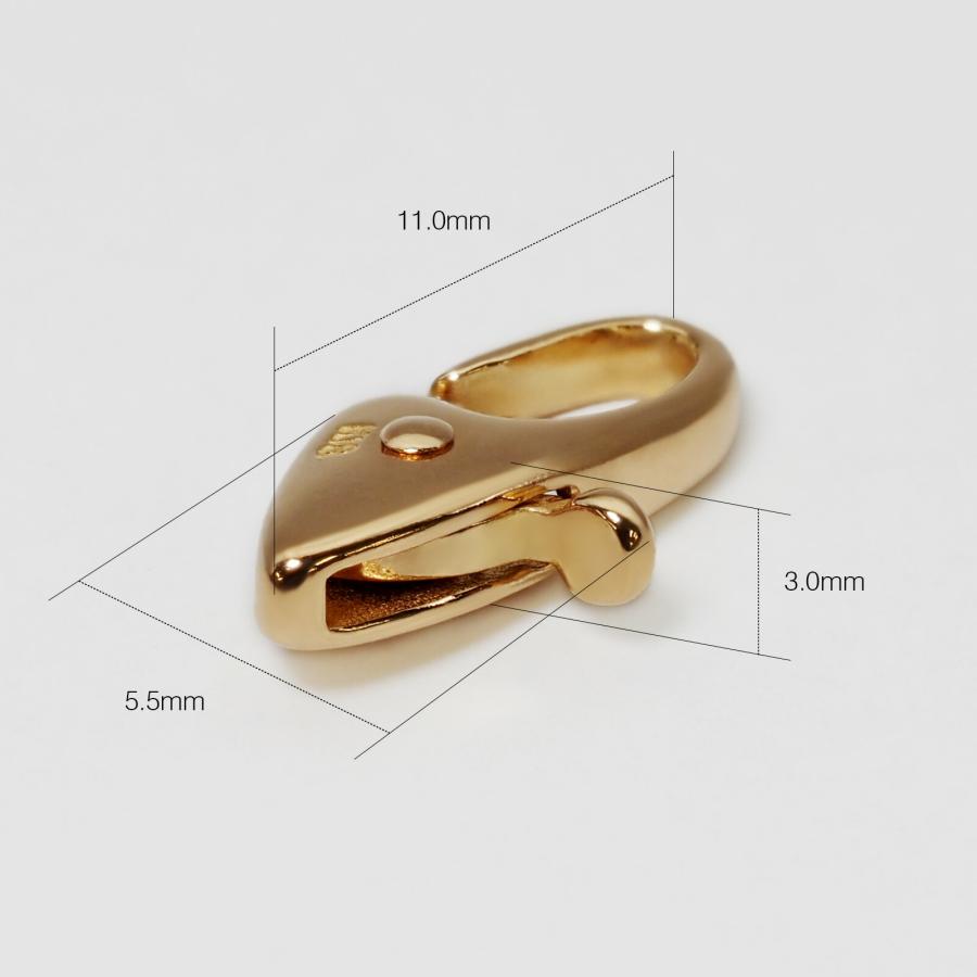 【1個売り】 留め具 18金 イエローゴールド 楽フック 縦11.0mm 横5.5mm カニカン カニ環 クラスプ｜手芸用品 パーツ 部品 K18YG 貴金属_5