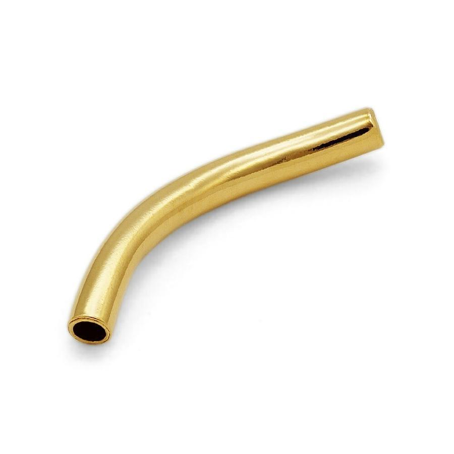 金無垢 ビーズ パイプ 2個セット 18k 無垢ゴールドパイプビーズ・同型の無垢シルバー | Beads NAPI