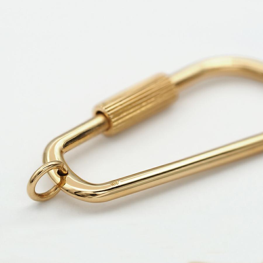1個売り】 留め具 18金 イエローゴールド ネジ式キーホルダーパーツ 縦