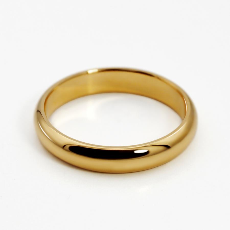 指輪 18金 イエローゴールド 甲丸リング 幅3.5mm 財務省造幣局検定