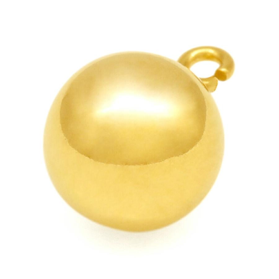 1個売り】 チャームパーツ 18金 イエローゴールド ボール型チャーム 縦