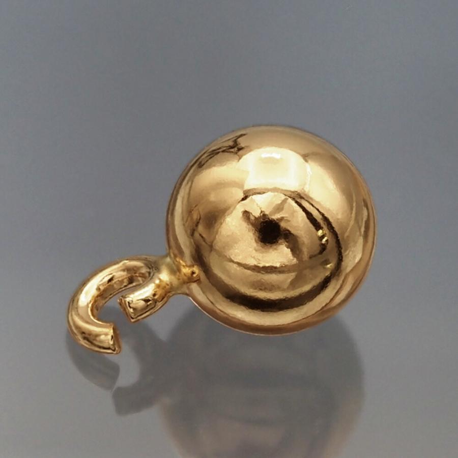 1個売り】 チャームパーツ 18金 イエローゴールド ボール型チャーム 縦