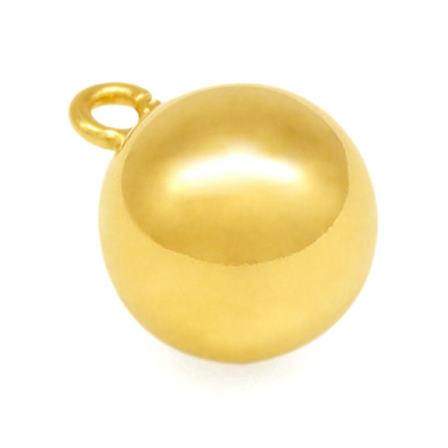 1個売り】 チャームパーツ 18金 イエローゴールド ボール型チャーム 縦