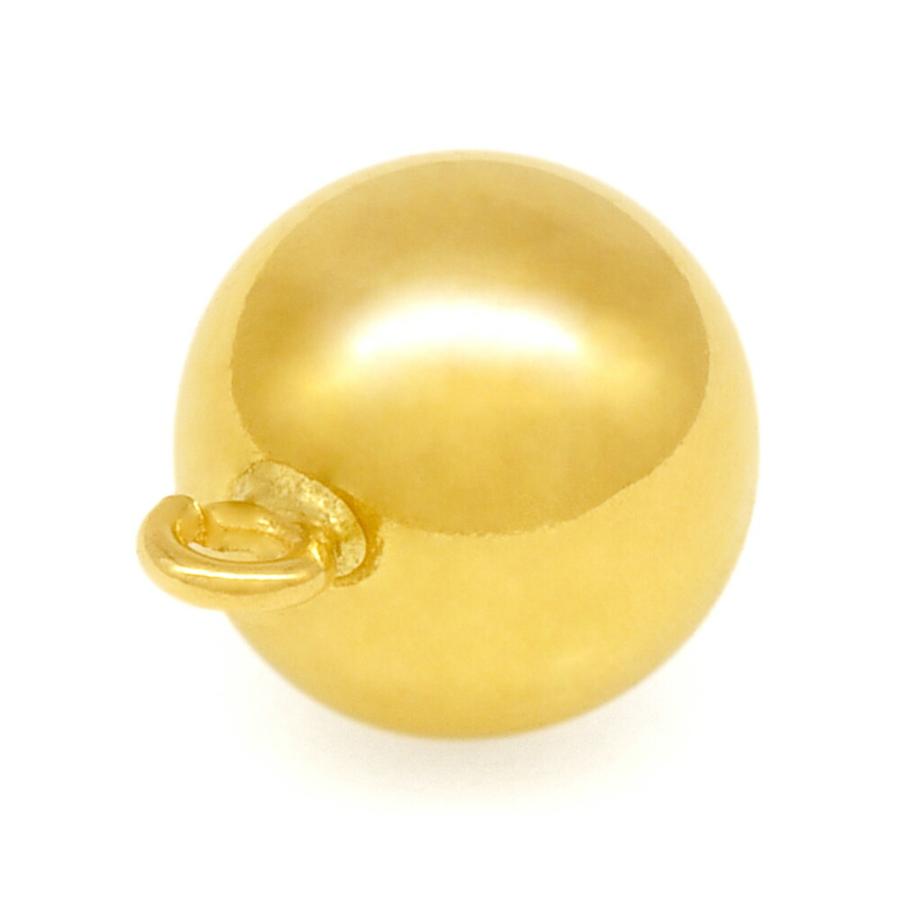 1個売り】 チャームパーツ 18金 イエローゴールド ボール型チャーム 縦