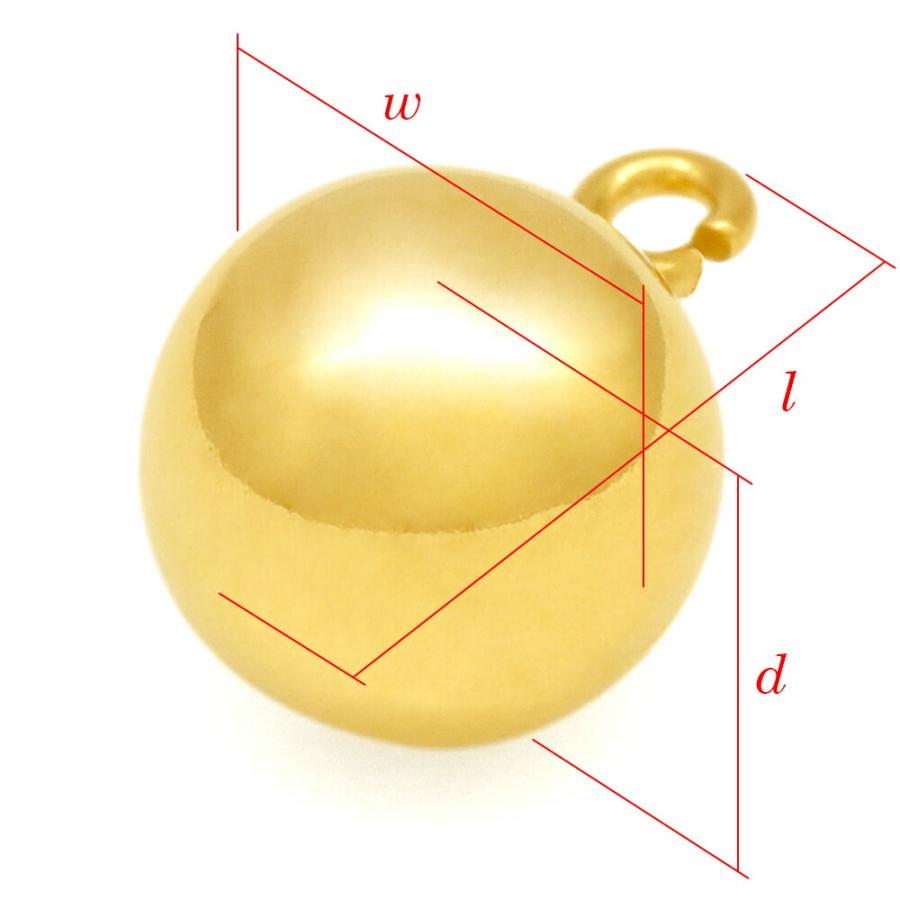 1個売り】 チャームパーツ 18金 イエローゴールド ボール型チャーム 縦