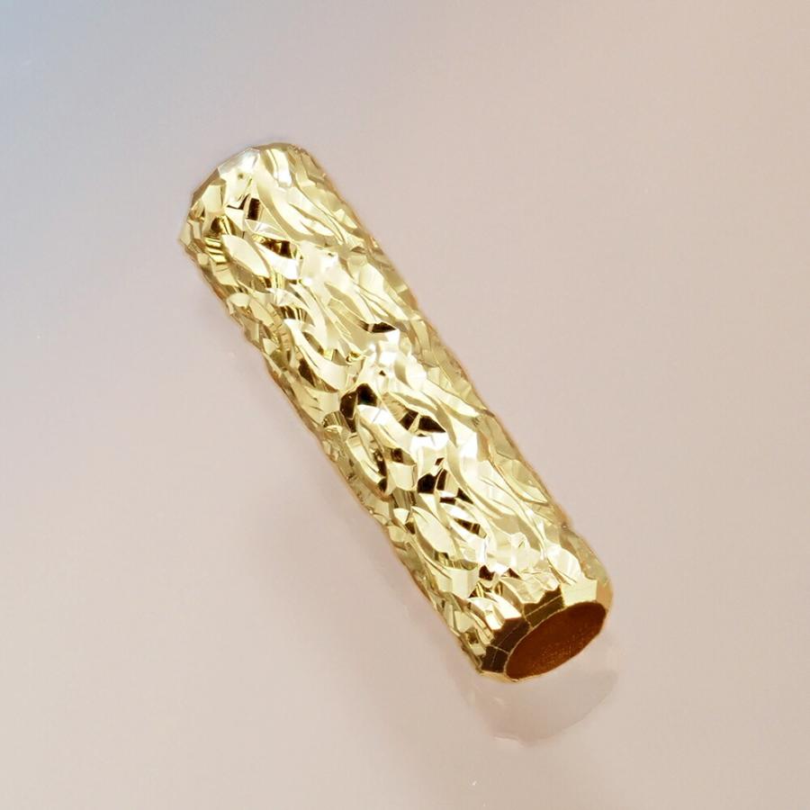 金無垢 ビーズ パイプ 2個セット 18k 無垢ゴールドパイプビーズ・同型の無垢シルバー | Beads NAPI
