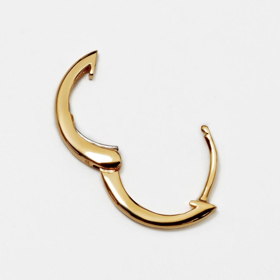 【バラ売り/1個】 ピアス 18金 イエローゴールド 中折れ式フープピアス バネ入り 幅2.0mm 直径12.0mm｜K18YG 貴金属 ジュエリーの画像