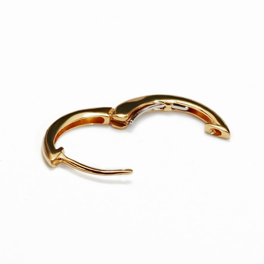 【バラ売り/1個】 ピアス 18金 イエローゴールド 中折れ式フープピアス バネ入り 幅2.0mm 直径12.0mm｜K18YG 貴金属 ジュエリーの画像