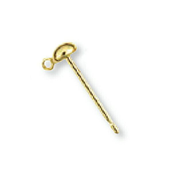 【1個売り】 ピアスパーツ 18金 イエローゴールド スタッドピアスパーツ 丸カン付き ロングタイプ 軸径0.90mm ポスト ピアス軸｜貴金属_1
