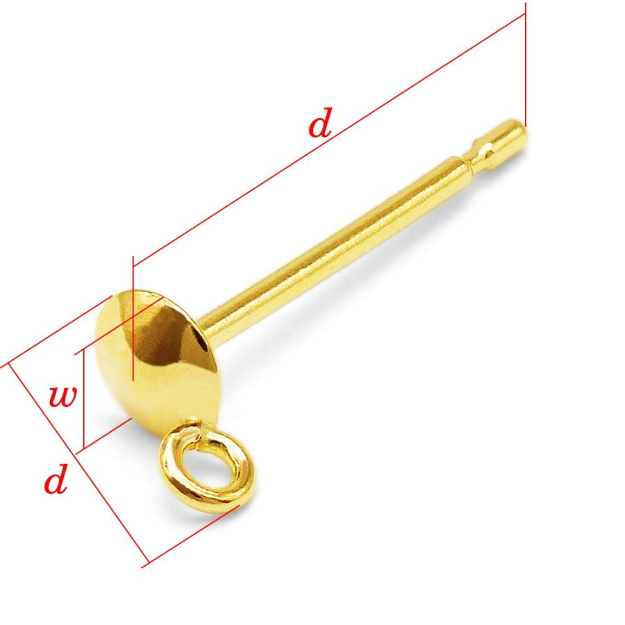 1個売り】 ピアスパーツ 18金 イエローゴールド スタッドピアスパーツ