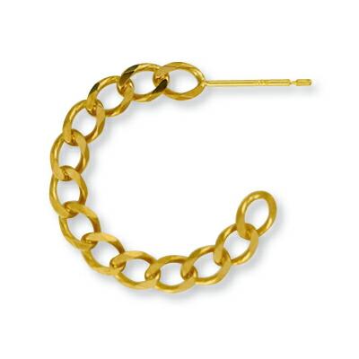 1個売り】 ピアスパーツ 18金 イエローゴールド ハーフフープピアス 