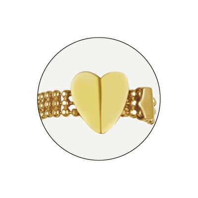 指輪 18金 イエローゴールド フリーチェーンリング ハート型 幅11.0mm 地金リング｜K18YG k18 18k 貴金属 ジュエリー レディース メンズの画像