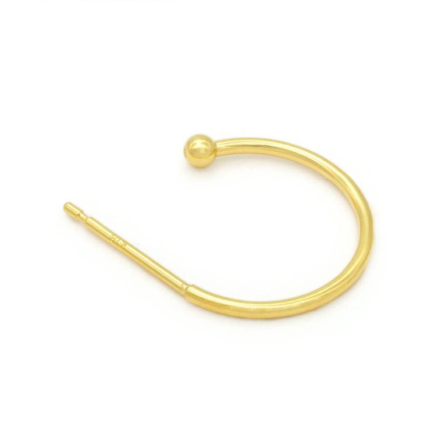 【1個売り】 ピアスパーツ 18金 イエローゴールド ハーフフープピアスパーツ 縦14.0mm｜手芸用品 金具 飾り パーツ 部品 K18YG 貴金属_2