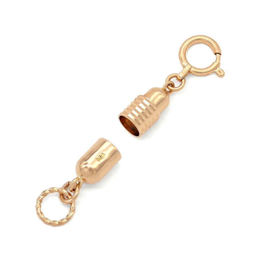 1個売り】 留め具 18金 ピンクゴールド マグネット式筒型クラスプ 引き