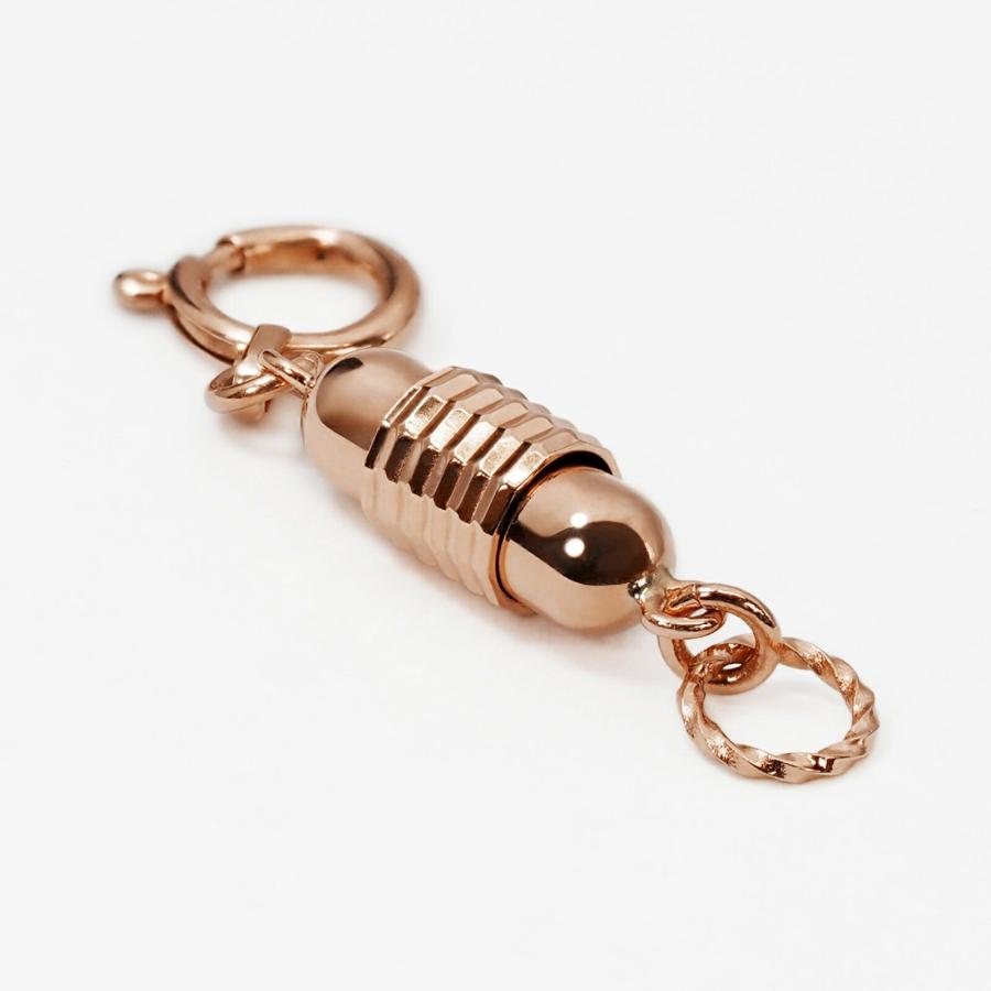 1個売り】 留め具 18金 ピンクゴールド マグネット式筒型クラスプ 引き