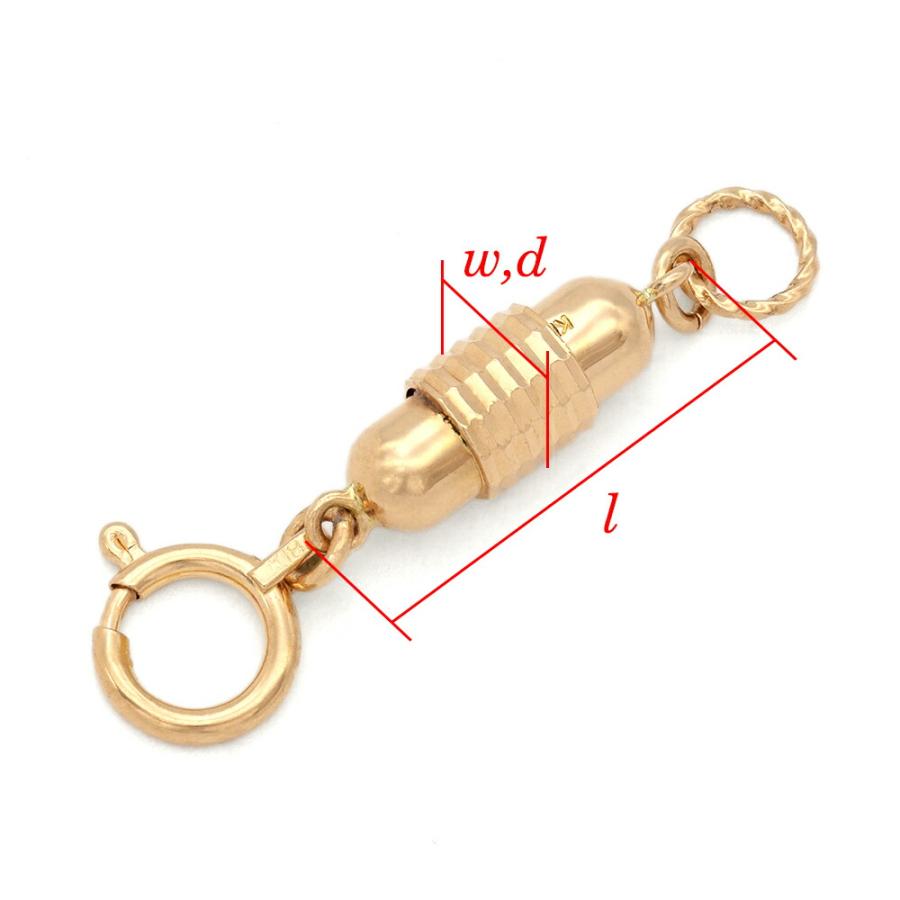 1個売り】 留め具 18金 ピンクゴールド マグネット式筒型