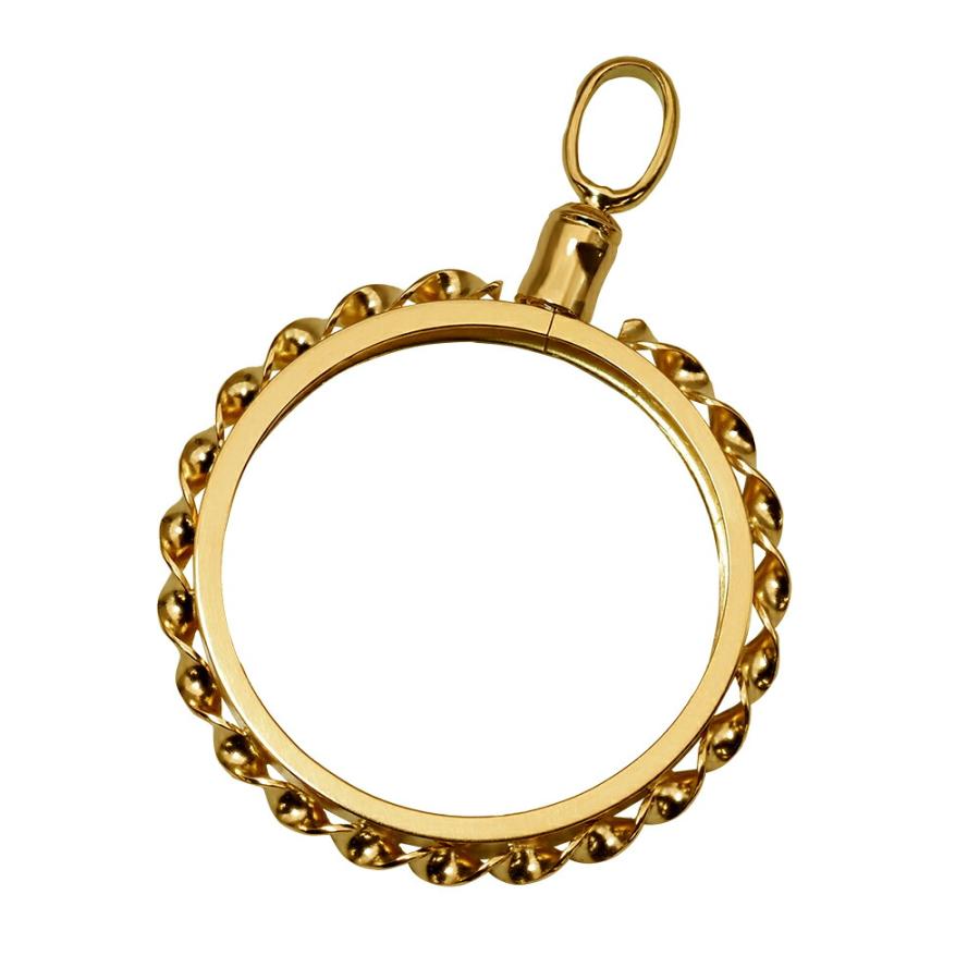 1個売り】 コイン空枠パーツ 18金 イエローゴールド メイプルリーフ