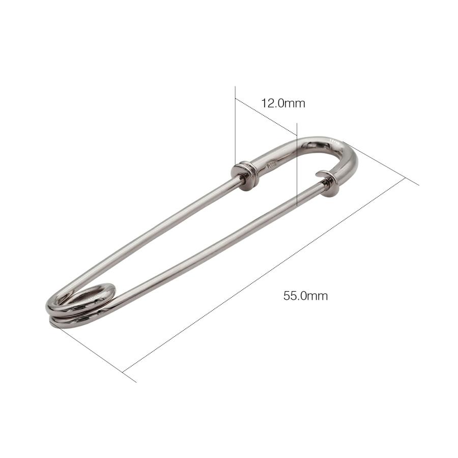 1個売り】 安全ピン PT900 プラチナ ネジ切り安全ピン 縦55.0mm 横12.0