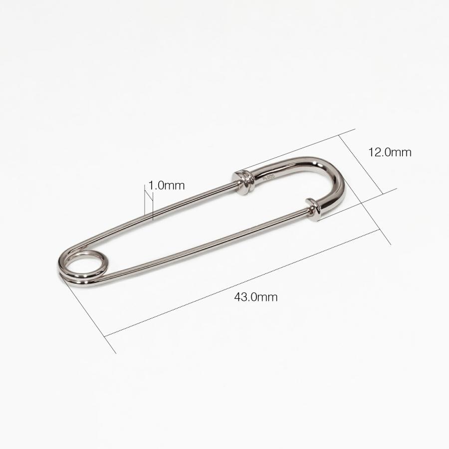 1個売り】 安全ピン PT900 プラチナ ネジ切り安全ピン 長さ43.0mm