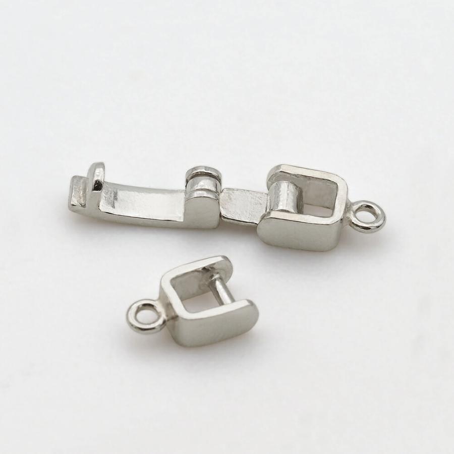 プラチナ　pt850 プレート　金具　まとめ売り 1個売り】 エンドパーツ PT850 プラチナ フック受け金具 縦8.0mm 横3.5