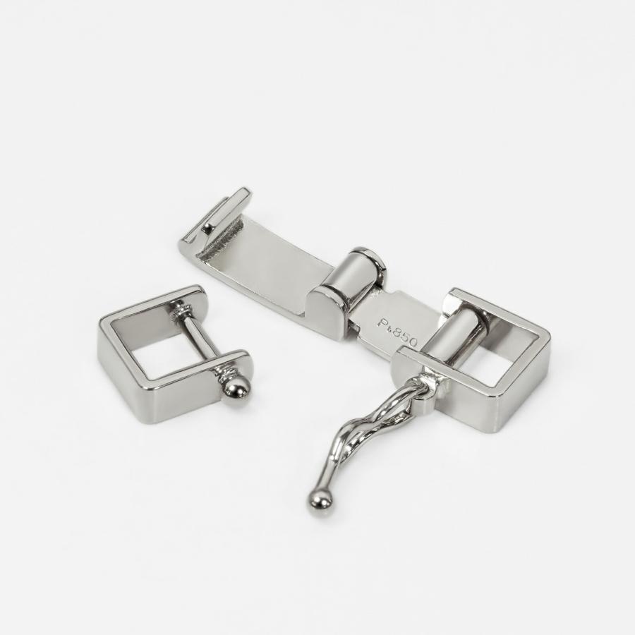 1個売り】 留め具 PT850 プラチナ 中折れ式留具 セーフティー付き 縦
