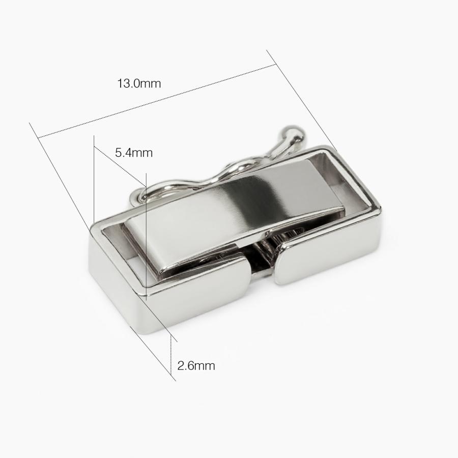 Pt850 中折れクラスプ　チェーン用金具 1個売り】 留め具 PT850 プラチナ 中折れ式留具 セーフティー付き 縦