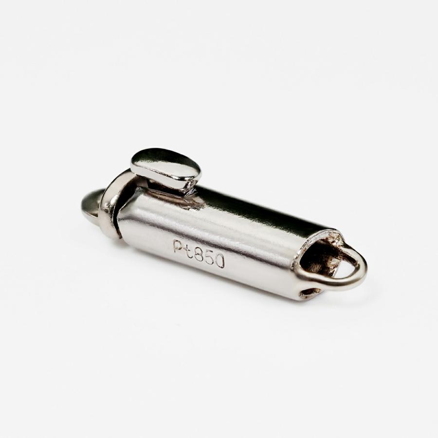 1個売り】 留め具 PT850 プラチナ 差し込み式クラスプ 楕円筒型 丸カン