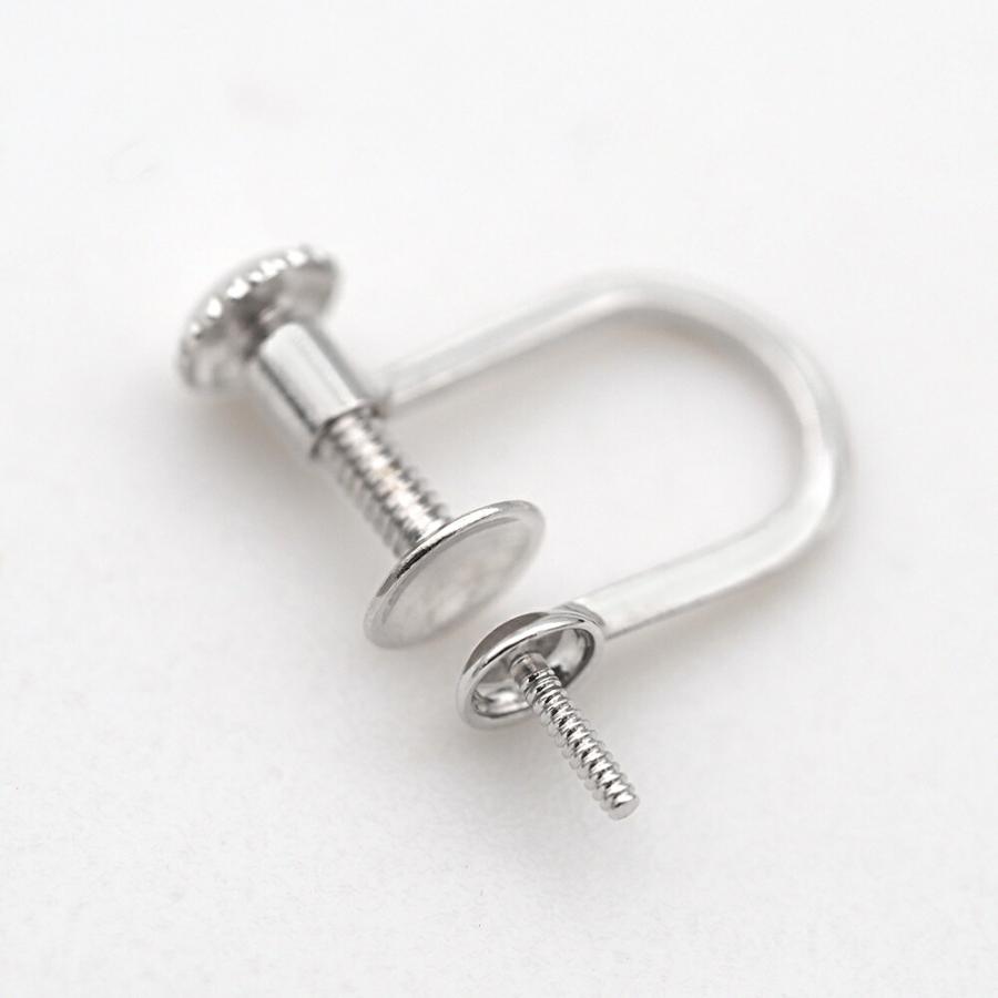 【1個売り】 イヤリングパーツ PT900 プラチナ ネジ式イヤリングパーツ つきさし付き 縦12.0mm ノンホール｜手芸用品 金具 部品 貴金属_1