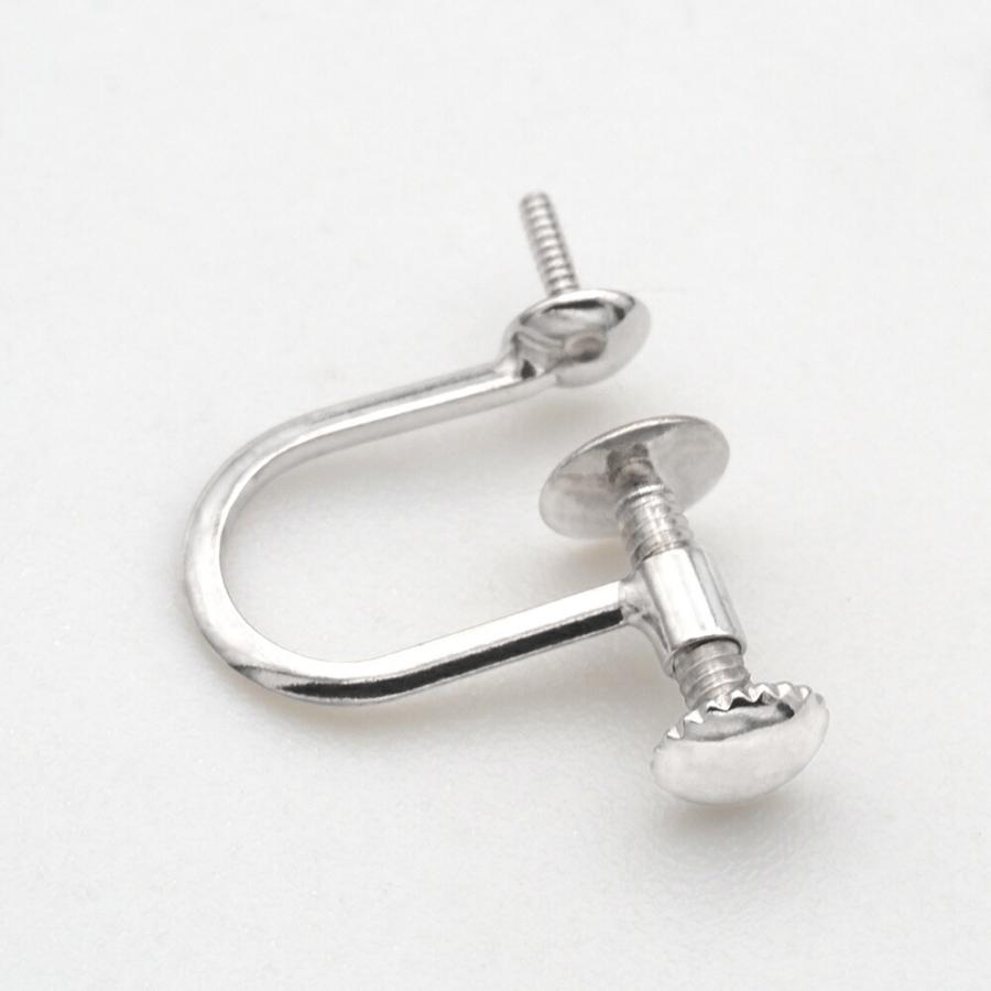【1個売り】 イヤリングパーツ PT900 プラチナ ネジ式イヤリングパーツ つきさし付き 縦12.0mm ノンホール｜手芸用品 金具 部品 貴金属_2